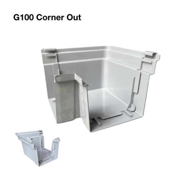Gutter Corner Rterm G100 Corner Out (Grey) - chghardware