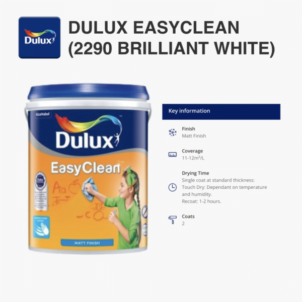 DULUX Easyclean 2290C (Matt White) - chghardware