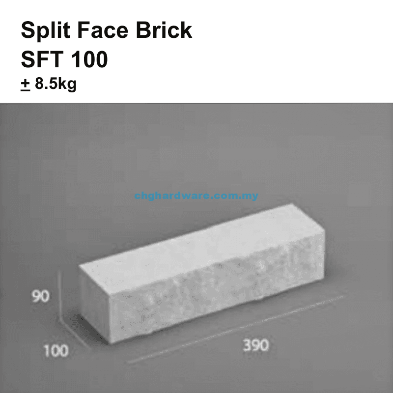 Fast Block 100 SFT-100 Single Face Split Face Block 390x90x100mm - chghardware